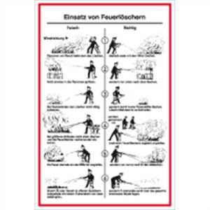 Schild Aushang Einsatz von Feuerlöschern 30 x 20cm PVC von König Werbeanlagen