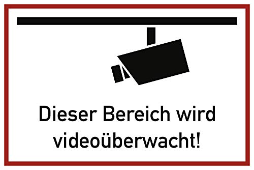 Schild Dieser Bereich wird videoüberwacht! PVC 20 x 30 cm (Kamera, Überwachung, Hinweis) praxisbewährt, wetterfest von König Werbeanlagen