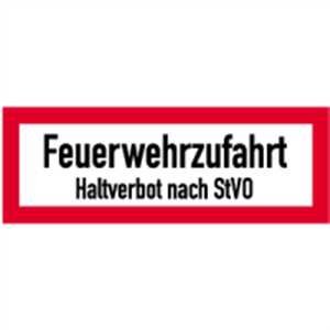 Schild Feuerwehrzufahrt Haltverbot nach STVO 21 x 59,4cm Alu reflektierend von König Werbeanlagen