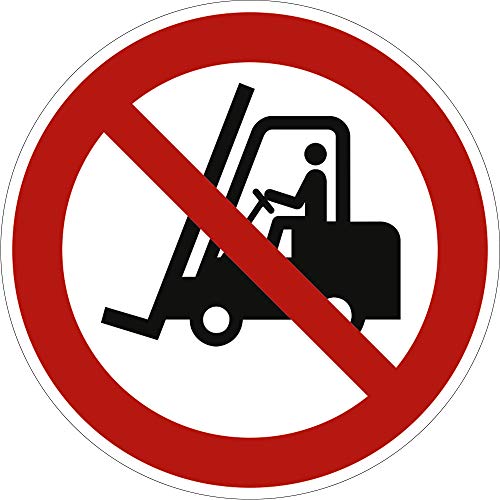 Schild Für Flurförderzeuge verboten 40cm Ø Alu gemäß ISO 7010, P006 von König Werbeanlagen