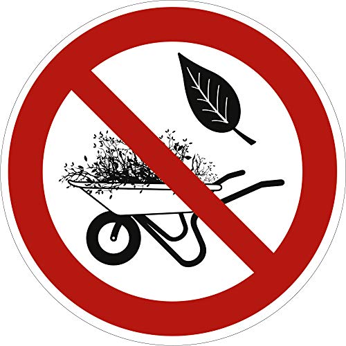 Schild Grünabfälle abladen verboten Aluminium 20 cm (Gartenabfall, Grünabfall, Unkraut, Abfall) wetterfest von König Werbeanlagen