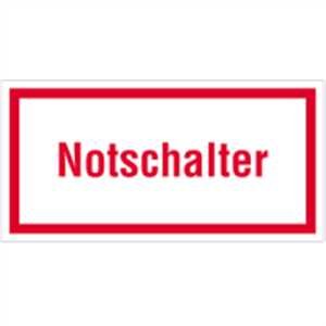 Schild Hinweisschild: Notschalter 10 x 20cm Alu von König Werbeanlagen