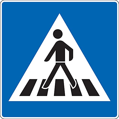 Schild I Verkehrszeichen Fußgängerüberweg rechts, Aluminium RA0, reflektierend, 600x600mm von König Werbeanlagen