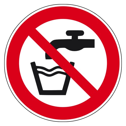 Schild Kein Trinkwasser gemäß ASR A1.3/DIN 7010 Alu 10 cm Ø (nicht trinken, Trinkverbot, Verbotsschild) praxisbewährt, wetterfest von König Werbeanlagen