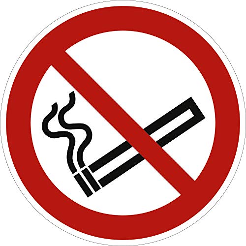 Schild Rauchen verboten gem. ASR A1.3/ DIN 7010 PVC 40cm Ø (Verbotsschild, nicht rauchen) praxisbewährt, wetterfest von König Werbeanlagen