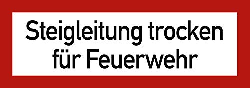 Schild Steigleitung trocken für Feuerwehr gemäß DIN 4066, Kunststoff 105 x 297 mm (Brandschutzschild) wetterfest von König Werbeanlagen