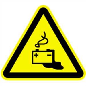 Schild Warnschild Warnung vor Gefahren durch Batterien 20cm sl Alu von König Werbeanlagen