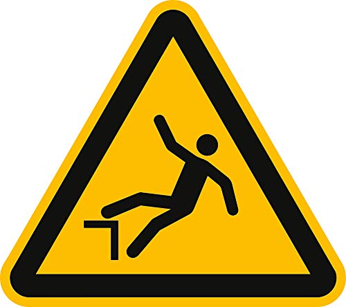 Schild Warnung vor Absturzgefahr nach ISO 7010 40cm sl Alu gemäß ISO 7010, W008 von König Werbeanlagen
