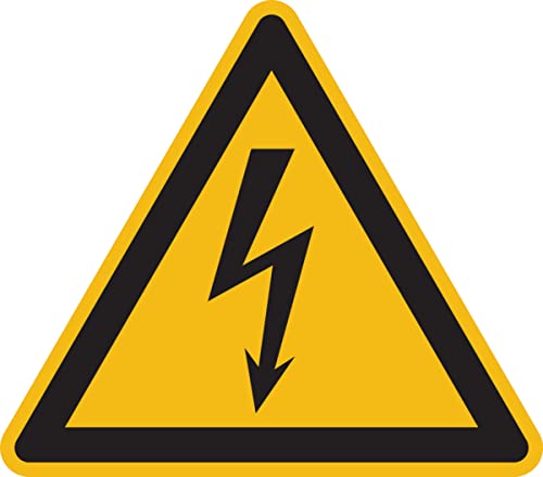 Dreifke® Warnschild, Warnung vor elektrischer Spannung W012 (Blitzpfeil) DIN EN ISO 7010 Magnetfolie gelb/schwarz 10 von König Werbeanlagen