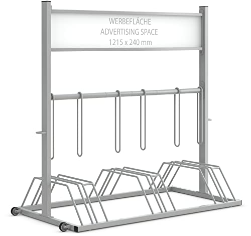 Werbe-Fahrradständer Security Station - Fahrradständer für 6 Fahrräder mit Werbefläche - Freiaufstellung von König Werbeanlagen