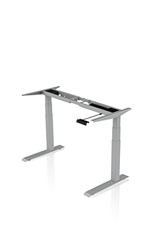 - AGIL - Elektrisch höhenverstellbarer Schreibtisch - Standing Desk Größen - Ergonomischer Schreibtisch für Kinder und Erwachsene (Doppelmotor Grau) von Könighaus