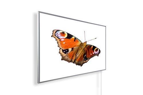 Könighaus 1000W Infrarotheizung mit Bild in HD Qualität ✓ inkl. Smart Thermostat ✓ 5 Jahre Garantie ✓ Doppelter überhitzungsschutz ✓ Infrarot Wandheizung ✓ Motiv: 110. Schmetterling bunt von Könighaus