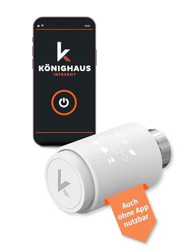 Könighaus 2x Smartes Heizkörperthermostat OHNE Zigbee - Starter-Set ✓ Moderne Heizregelung mit App Steuerung ✓ Kompatibel mit Siri, Alexa, Google, Tuya ✓ kinderleichte Bedienung ✓ kein Gateway nötig von Könighaus