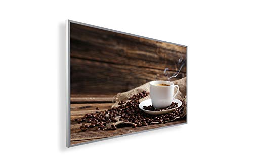 Könighaus 300W Infrarotheizung mit Bild in HD Qualität - inkl. Smart Thermostat - TÜV SÜD + 5 Jahre Garantie - Doppelter Überhitzungsschutz - Infrarot Wandheizung - Motiv: 168. Kaffee von Könighaus