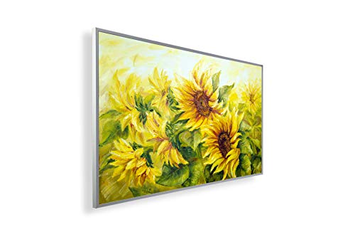Könighaus 450W Infrarotheizung mit Bild in HD Qualität - Energiesparend - TÜV SÜD + 5 Jahre Garantie - Doppelter Überhitzungsschutz - Infrarot Wandheizung - Motiv: 190. Sonnenblumenöl von Könighaus