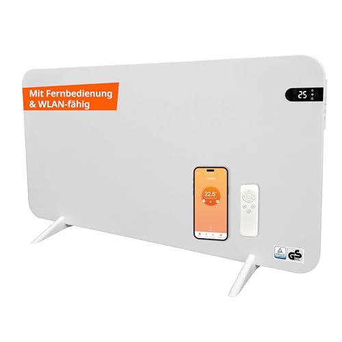 Könighaus 600W Smart 𝗗𝘂𝗮𝗹-𝗜𝗻𝗳𝗿𝗮𝗿𝗼𝘁𝗵𝗲𝗶𝘇𝘂𝗻𝗴 𝐕𝟐 - Standgerät/Wandmontage - WLAN App-Steuerung mit Fernbedienung - inkl. Handtuchhalter, Standfüße & Befestigungsmaterial Farbe: Weiß von Könighaus