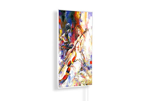 Könighaus 800W Infrarotheizung mit Bild in HD Qualität ✓ Energiesparend ✓ 5 Jahre Garantie ✓ Doppelter überhitzungsschutz ✓ Infrarot Wandheizung ✓ Motiv: 140. Musikerin Ölgemälde von Könighaus