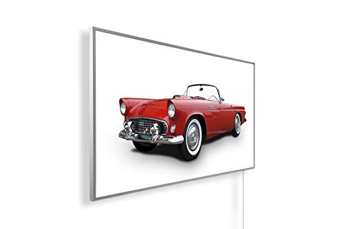 Könighaus 800W Infrarotheizung mit Bild in HD Qualität ✓ inkl. Thermostat ✓ 5 Jahre Garantie ✓ Doppelter überhitzungsschutz ✓ Infrarot Wandheizung ✓ Motiv: 247. Oldtimer Rot von Könighaus