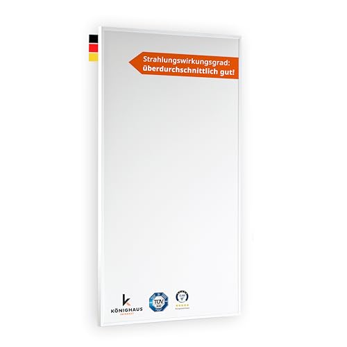 Könighaus Infrarotheizung - 1200 Watt + 5 Jahre Herstellergarantie ✓ Doppelter Überhitzungsschutz ✓ Für Wandmontage ✓ von Könighaus