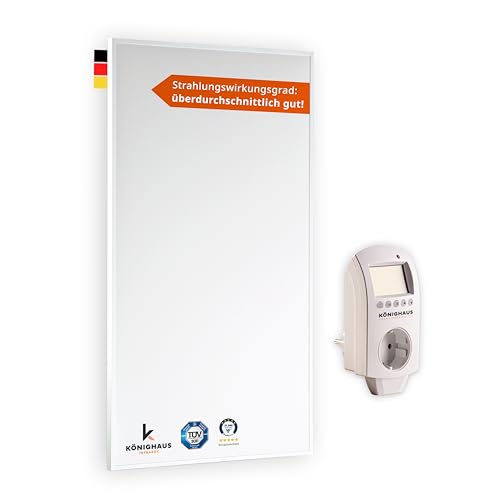 Könighaus Infrarotheizung - 800 Watt mit TÜV SÜD + 5 Jahre Herstellergarantie ✓ Doppelter Überhitzungsschutz ✓ Heizkörper in 2-4 min auf Betriebstemperatur ✓ inkl. Smart Thermostat Könighaus Infrarotheizung - 800 Watt mit TÜV SÜD + 5 Jahre Herstellergarantie ✓ Doppelter Überhitzungsschutz ✓ Heizkörper in 2-4 min auf Betriebstemperatur ✓ inkl. Smart Thermostat von Könighaus
