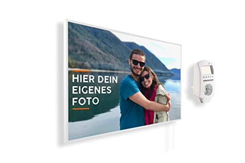 Könighaus Infrarotheizung – Gestalte Deine Fotoheizung – TÜV SÜD - 800 Watt + Smart Thermostat + Könighaus APP - Weißer Rahmen von Könighaus