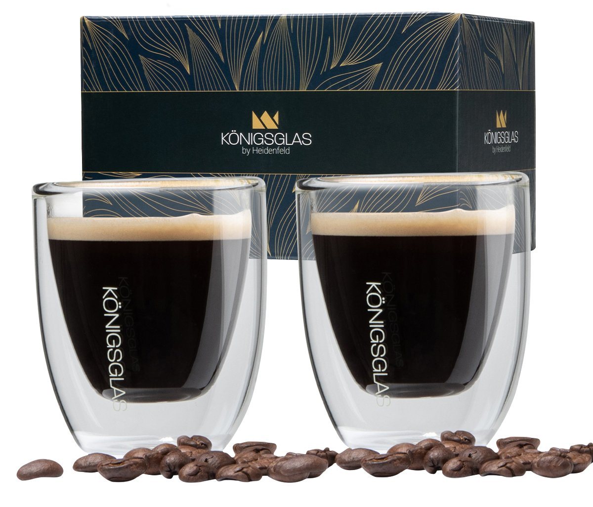 Königsglas Espressoglas Espresso Glas Set 80 ml doppelwandige Espressotassen, Thermogläser, handgefertigte Kaffee Gläser 2/4er Set Cappuccino Latte Macchiato Königsglas Espressoglas Espresso Glas Set 80 ml doppelwandige Espressotassen, Thermogläser, handgefertigte Kaffee Gläser 2/4er Set Cappuccino Latte Macchiato von Königsglas
