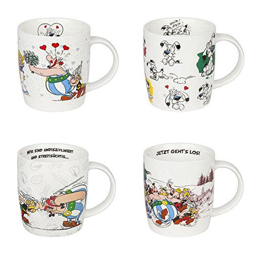 Könitz Becher Kaffee Becher Serie Asterix Set 4 teilig von Könitz Porzellan