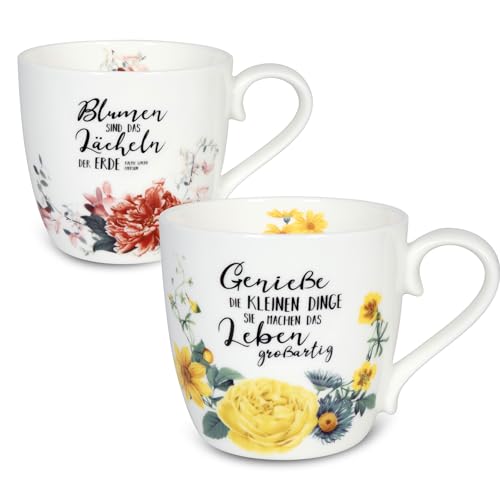 Konitz 2er Becher im Karton Gardening-red & Yellow Flowers von Konitz
