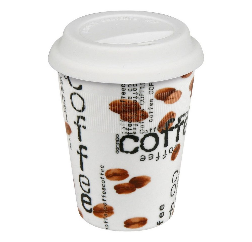 Könitz Coffee-to-go-Becher Coffee Collage Becher mit Deckel, Metall von Könitz