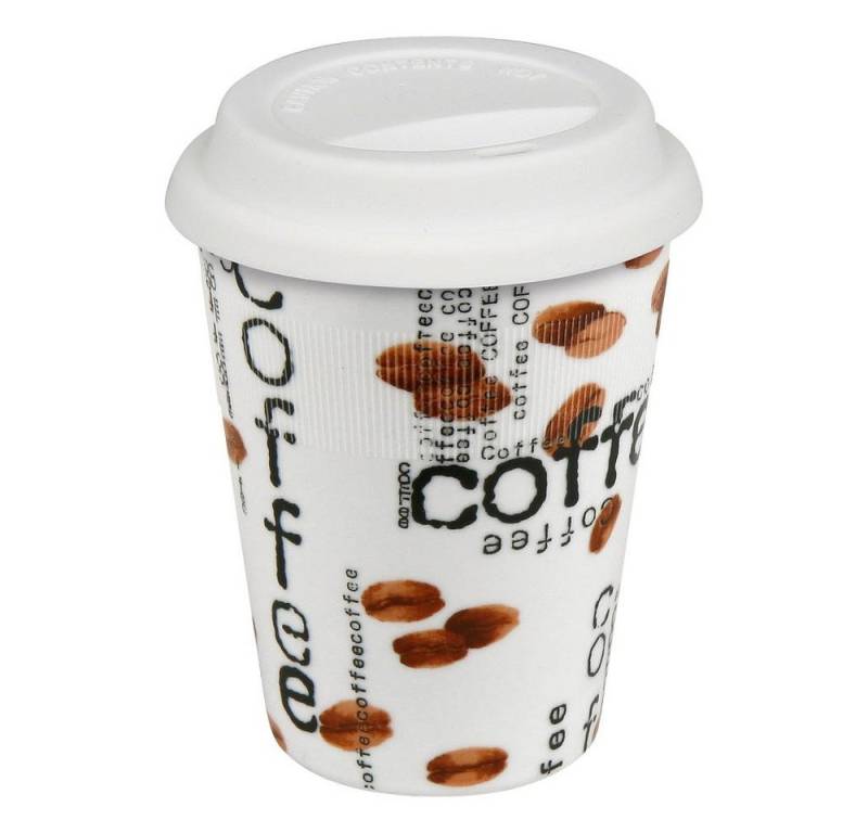 Könitz Coffee-to-go-Becher Coffee Collage Becher mit Deckel, Metall Könitz Coffee-to-go-Becher Coffee Collage Becher mit Deckel, Metall von Könitz