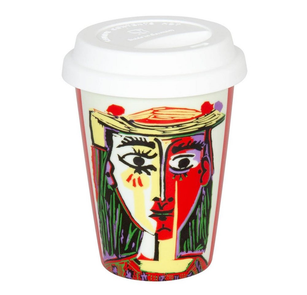 Könitz Coffee-to-go-Becher Picasso Femme Au Chapeau Mug mit Deckel, Metall von Könitz