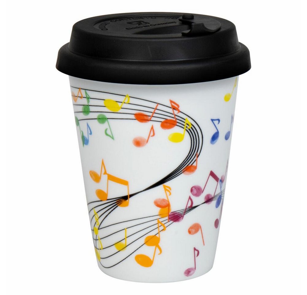 Könitz Coffee-to-go-Becher To Go Mug Flying Notes, Porzellan, mit Deckel von Könitz