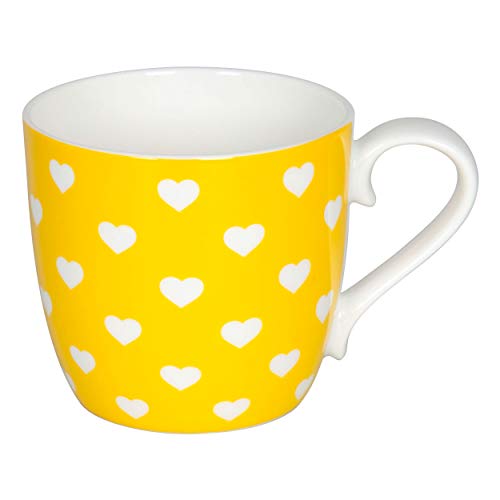 Könitz Hearts Sun Becher, Herzen, Tasse, Kaffeetasse, Bone China, Gelb, 400 ml, 11 2 057 2330 von Könitz