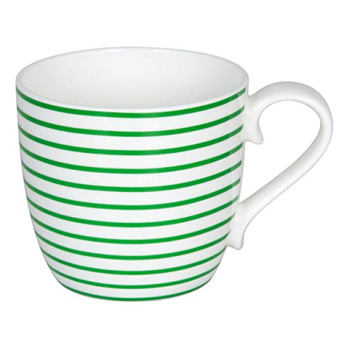 Könitz Lines Apple Becher, Tasse, Kaffeetasse, Bone China, Grün Gestreift, 400 ml, 11 2 057 2339 von Könitz