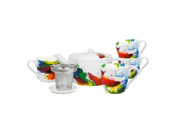 Könitz Teeservice Tee-Set 6-tlg. On Colour Flow, 1400 ml (6-tlg), 4 Personen, New Bone China, bunt von Könitz