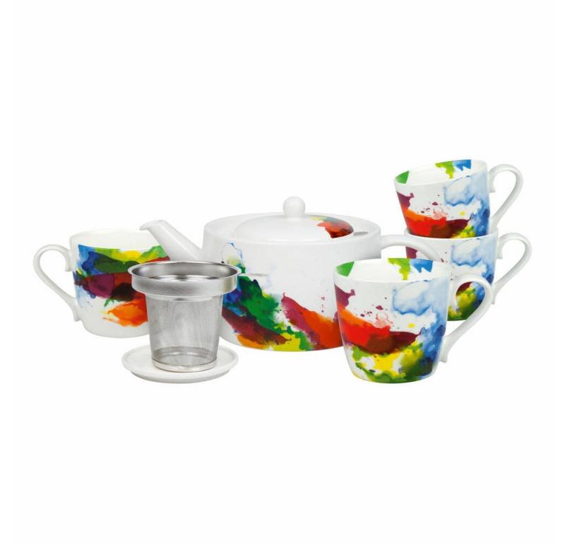 Könitz Teeservice Tee-Set 6-tlg. On Colour Flow, 1400 ml (6-tlg), 4 Personen, New Bone China von Könitz