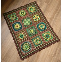 Große Häkeldecke Überwurf Tagesdecke Kuscheldecke Couchdecke Wolldecke Granny Square Patchwork 100 X 130 cm von KoernerklausDesigns