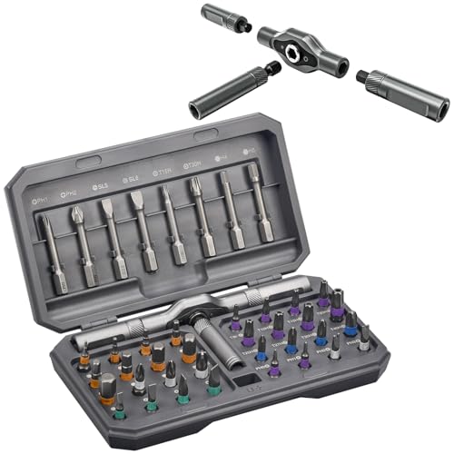42-in-1 Magnetisches Schraubendreher-Set, Multi-Bit-Magnetschraubendreher-Set mit Abnehmbarem Ratschengriff, Griff Ratschen-Schraubendreher-Set mit 40 Bits, Präzisions-Reparatur-Werkzeug-Set 42-in-1 Magnetisches Schraubendreher-Set, Multi-Bit-Magnetschraubendreher-Set mit Abnehmbarem Ratschengriff, Griff Ratschen-Schraubendreher-Set mit 40 Bits, Präzisions-Reparatur-Werkzeug-Set von Koeutoze