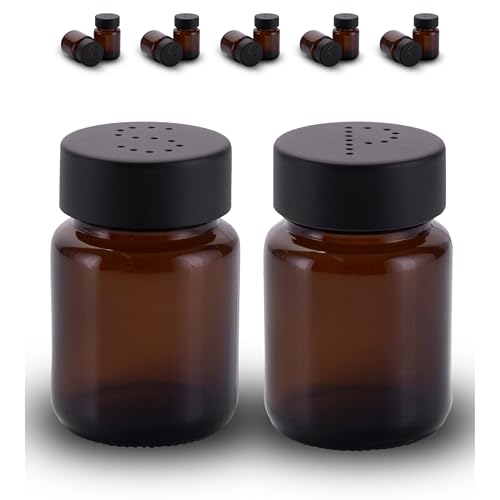 Koffs Design Salzstreuer und Pfefferstreuer Set aus Braunglas - Salt Shaker mit Edelstahl Deckel – Streuer für Pfeffer und Salz - Tischstreuer klein und modern - Salz & Pfeffer - 5 Sets von Koffs Design