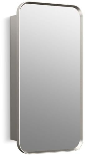 KOHLER 35569-BNL Verdera Badezimmer-Medizinschrank mit Spiegel, Badezimmerspiegel mit Stauraum, Badezimmer-Wandschrank, 38,1 x 76,2 cm, gebürstetes Nickel von Kohler