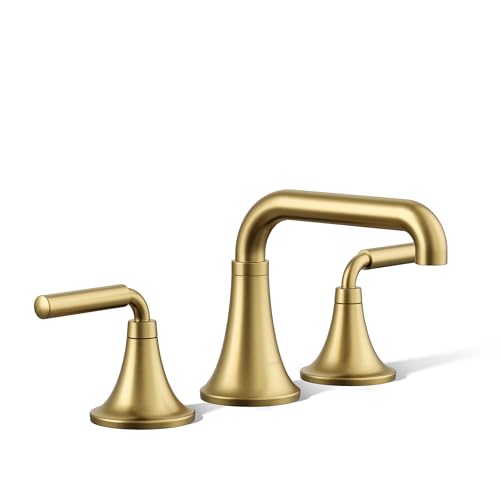 Kohler 27416-4-2MB Tone Waschbeckenarmatur, weit verbreiteter Wasserhahn mit zwei Hebelgriffen und Klick-Ablaufgarnitur, 1,2 gpm, modernes Messing gebürstet Kohler 27416-4-2MB Tone Waschbeckenarmatur, weit verbreiteter Wasserhahn mit zwei Hebelgriffen und Klick-Ablaufgarnitur, 1,2 gpm, modernes Messing gebürstet von Kohler