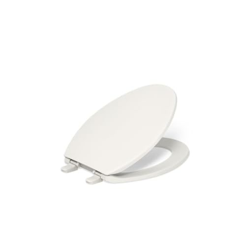 Kohler K-20110-96 Brevia länglicher WC-Sitz mit griffdichten Stoßstangen, ruhiger Sitz, Schnellbefestigungsbeschläge, Biscuit von Kohler