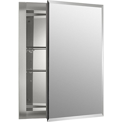 Kohler K-CB-CLR1620FS Rahmenloser Badezimmer-Medizinschrank, 40,6 x 50,8 cm, Aluminium, nur Einbautiefe von Kohler