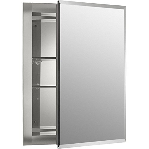Kohler CB-CLR1620FS Eintüriger Medikamentenschrank mit abgeschrägter Tür und verstellbaren Einlegeböden, rechteckiger Rahmen mit abgeschrägten Kanten, 40,6 x 50,8 cm Kohler CB-CLR1620FS Eintüriger Medikamentenschrank mit abgeschrägter Tür und verstellbaren Einlegeböden, rechteckiger Rahmen mit abgeschrägten Kanten, 40,6 x 50,8 cm von Kohler