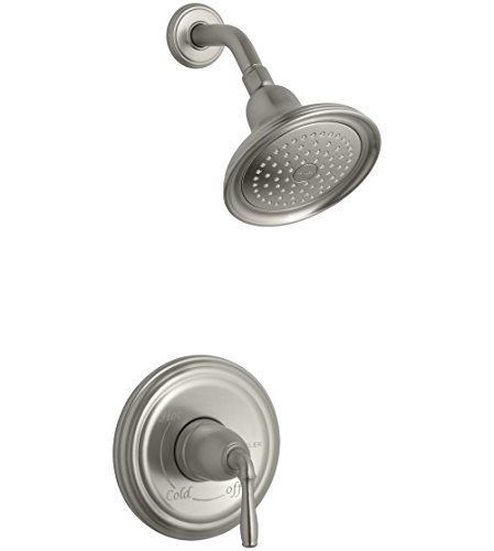 Kohler K-TS396-4-BN Devonshire Rite-Temp(R) Duschventilverkleidung mit Hebelgriff und 2,5 GPM Duschkopf, Lebendiges, gebürstetes Nickel, 1 von Kohler