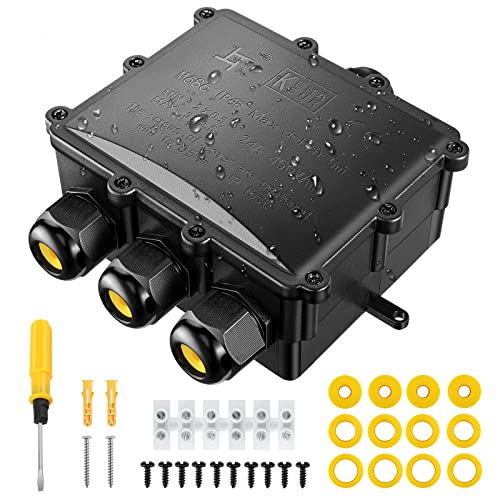 Kohree Abzweigdose Wasserdicht IP68 Verteilerdose Kabelverbinder Wasserdicht 4 Polig Klemmdose für Außen Größere 4 Wege Verbindungsdose für Ø4mm-14mm Kabeldurchmesser M25 Kabelverschraubung, PC + PA66 Kohree Abzweigdose Wasserdicht IP68 Verteilerdose Kabelverbinder Wasserdicht 4 Polig Klemmdose für Außen Größere 4 Wege Verbindungsdose für Ø4mm-14mm Kabeldurchmesser M25 Kabelverschraubung, PC + PA66 von Kohree