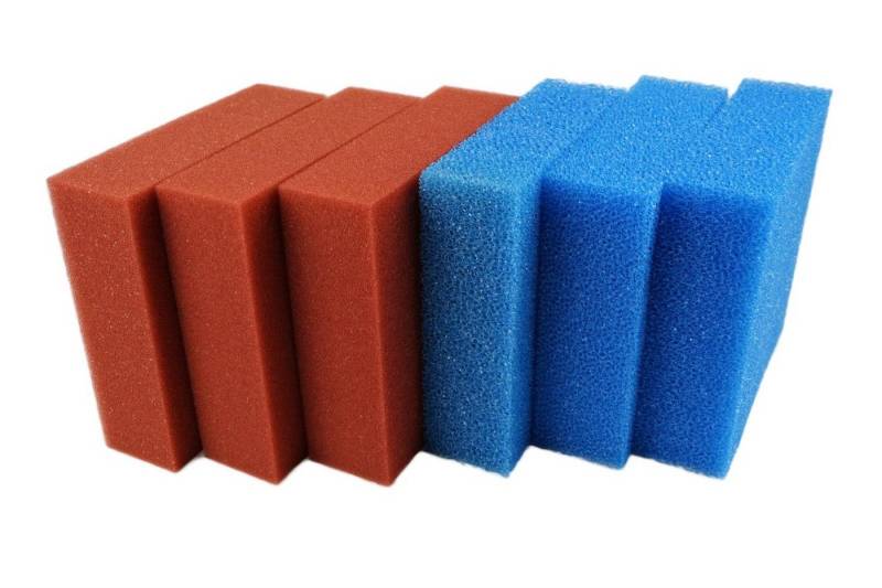 Koi Herdecke Teichfilter Ersatzschwamm Set für Oase Biotec 10 Teichfilter 3 x rot 3 x blau von Koi Herdecke