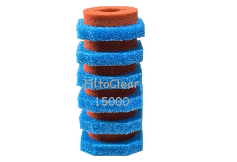Koi Herdecke Teichfilter KH Filterschwammset Filtoclear 15000 Filter 6x blau/ 6x rot passend von Koi Herdecke