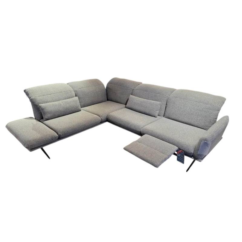 Ecksofa Calmo Stoff 13 Cosmo 97 Grau Metallkufen Pulverbeschichtet Schwarz Matt ... von Koinor