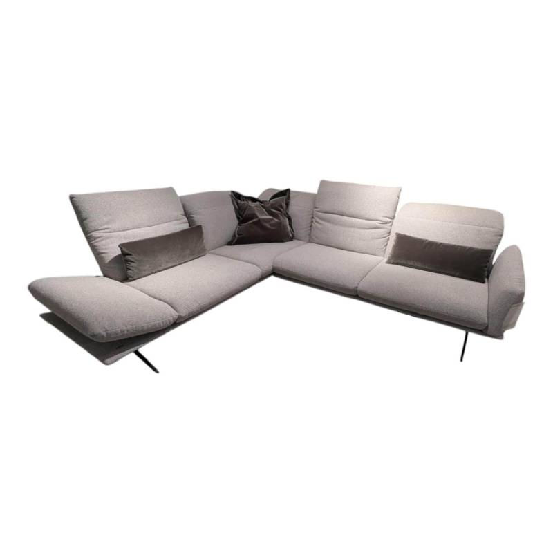 Ecksofa Calmo Stoff 13 Cosmo 97 Grau Metallkufen Schwarz Matt Mit Fußteilverstel... von Koinor